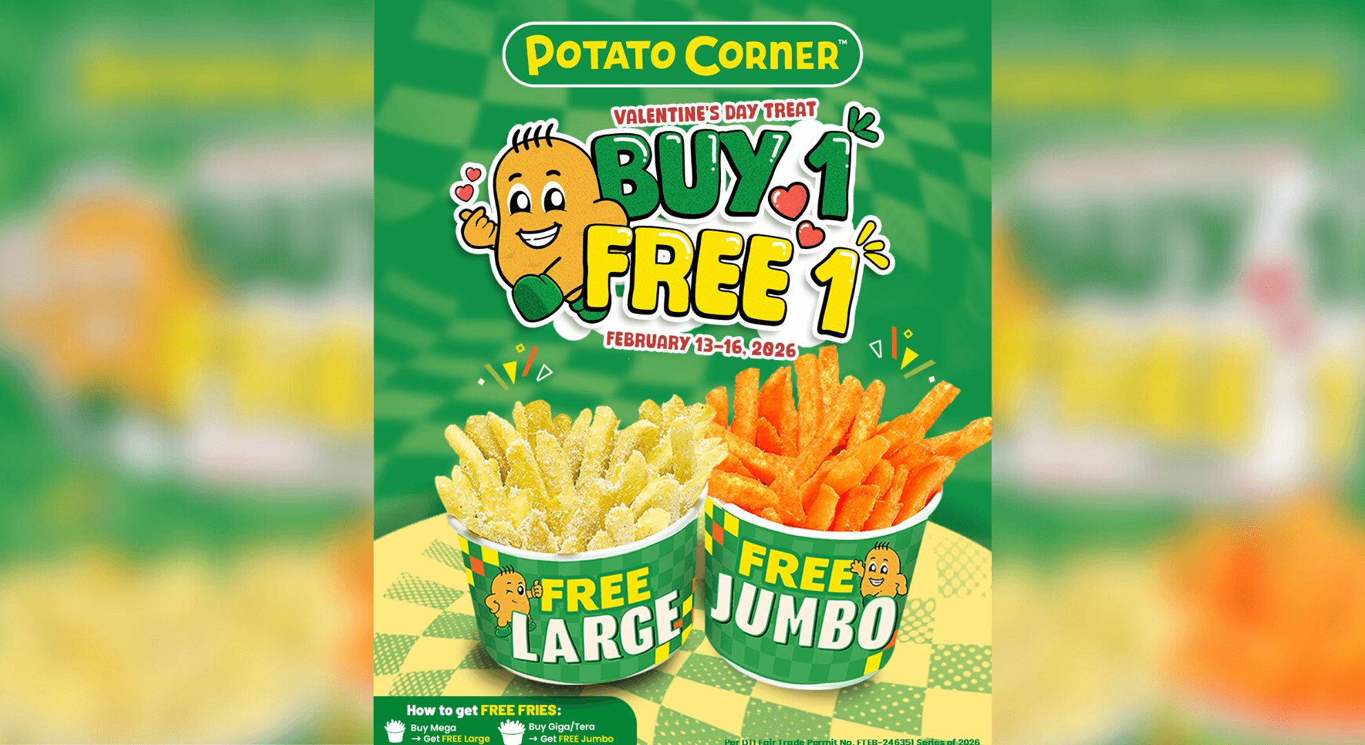 Celebrate Valentine’s with Double the Fries: Buy 1, Get 1 FREE at Potato Corner